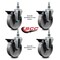 Service Caster 5 Inch Semi Steel 12 Inch Threaded Stem Caster Set with Brake SCC-TS20S514-SSS-PLB-121315-4 - alternate 4